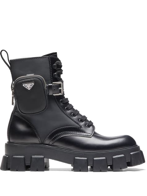 browns prada boots|prada ankle pouch combat boots.